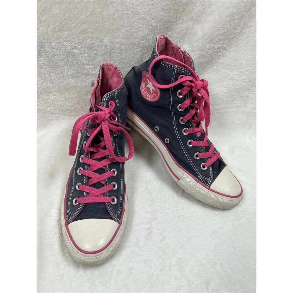 Converse All Star Chuck Taylor High Top Sneakers 136576F Blue Pink 7.5/9.5